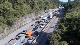 The traffic backup on the Schuylkill Expressway