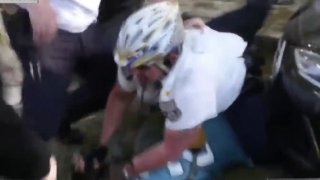Philadelphia police commander on top of a protester