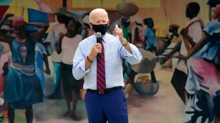 Democratic presidential candidate former Vice President Joe Biden speaks at the Little Haiti Cultural Complex
