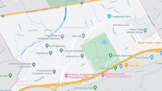 A map of Chesterbrook, Pennsylvania