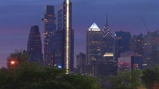 Philadelphia skylight just before dawn