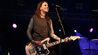 Punk rock musician Laura Jane Grace on stage