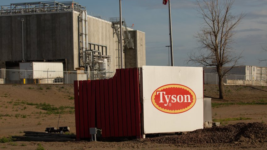 The exterior of a Tyson Fresh Meats plant is seen on May 1, 2020 in Wallula, Washington. Over 150 workers at the plant have tested positive for COVID-19, according to local health officials.