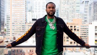 Meek Mill poses for a portrait at the Roc Nation offices in New York