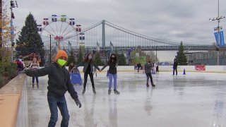 Ice skating in Penn's Landing
