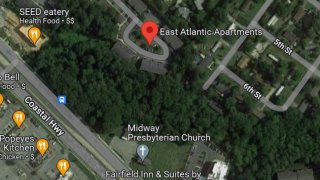 Map shows wooded area in Rehoboth Beach, Delaware