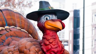 Turkey float in a parade