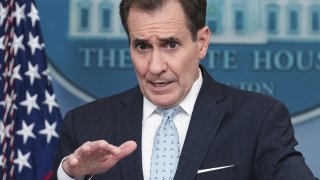John Kirby, National Security Council coordinator, speaks during a news conference at the White House in Washington, D.C., Feb. 13, 2023.