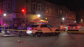 Officers investigate a shooting that happened in West Philadelphia, early Saturday morning.