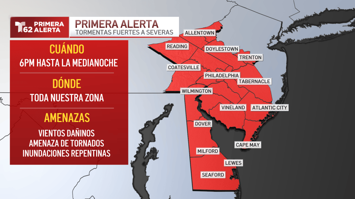 Philadelphia: Tormentas de fuertes a severas con riesgo de inundaciones ...
