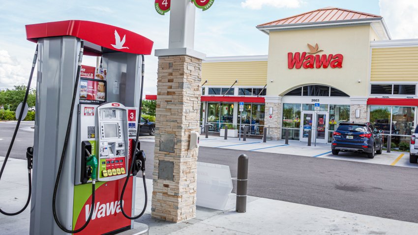 Florida, Cape Coral, Wawa gas station pump and convenience store. (Photo by: Jeffrey Greenberg/Education Images/Universal Images Group via Getty Images)
