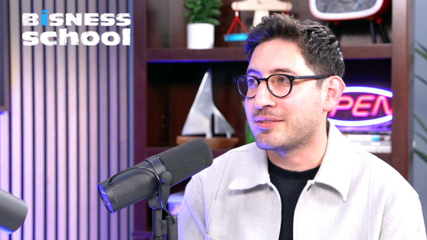 Mike Alfaro next to a microphone