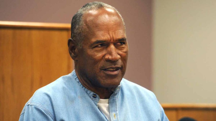 O.J. Simpson looks on during his parole hearing at the Lovelock Correctional Center in Lovelock, Nevada on July 20, 2017. Disgraced former American football star O.J. Simpson was granted his release from prison  after serving nearly nine years behind bars for armed robbery. A four-member parole board in the western US state of Nevada voted unanimously to free the 70-year-old Simpson after a public hearing broadcast live by US television networks. (Photo by Jason Bean / POOL / AFP) (Photo by JASON BEAN/POOL/AFP via Getty Images)