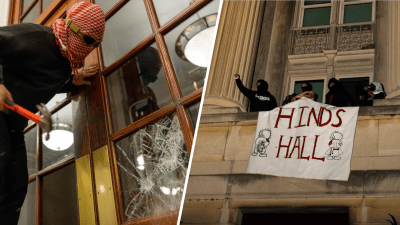Manifestantes irrumpen edificio en Universidad de Columbia en medio de protestas