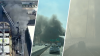 Grúa incendiada en terminal marítimo de NJ lanza humo hacia el puente Walt Whitman