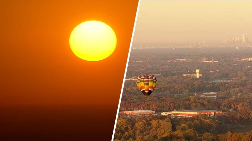 amanecer y globo de aire nj