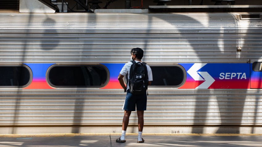 A passenger waits on a SEPTA train platform at a commuter rail station in Philadelphia, Pennsylvania, U.S., on Friday, July 30, 2021. SEPTA’s ridership remains significantly lower than its pre-pandemic traffic, despite Philadelphia lifting its pandemic restrictions and vaccinating more than 70% of the adult population, reports the PhillyVoice. Photographer: Hannah Beier/Bloomberg via Getty Images