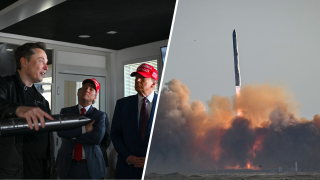 BROWNSVILLE, TEXAS - 19 DE NOVIEMBRE: Elon Musk visita la sala de control ante el presidente electo de Estados Unidos, Donald Trump, y los legisladores antes del lanzamiento del sexto vuelo de prueba del cohete SpaceX Starship el 19 de noviembre de 2024 en Brownsville, Texas. El multimillonario propietario de SpaceX, Elon Musk, hombre de confianza de Trump, ha sido designado para dirigir el nuevo Departamento de Eficiencia Gubernamental junto al ex candidato presidencial Vivek Ramaswamy. (Foto de Brandon Bell/Getty Images)