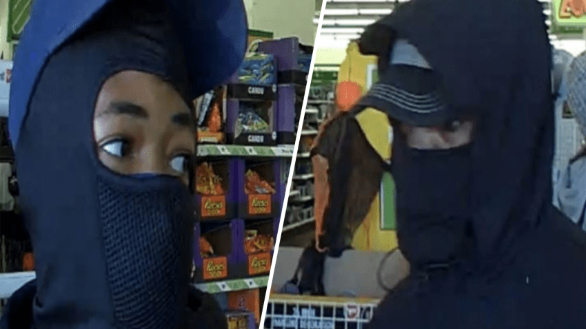 Police are seeking these two men who, they claim, are responsible for a string of armed robberies of Auto Zone and Family Dollar stores in Philadelphia and Lower Merion Township.