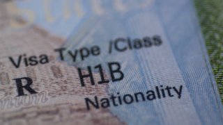 Fragmento del sello H1B Visa de trabajador de EEUU.