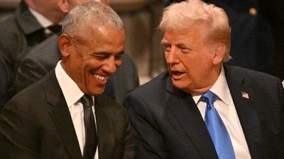 De qué hablaron Obama y Trump en el funeral  de Jimmy Carter