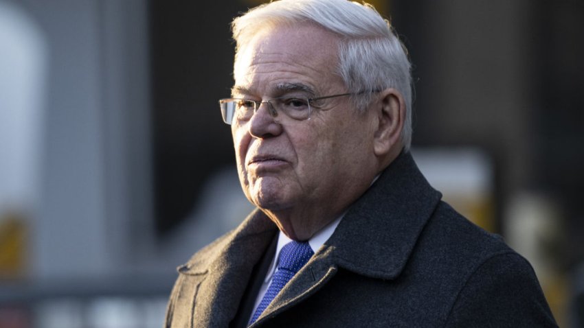 NEW YORK, UNITED STATES – JANUARY 29: Former U.S. senator Bob Menendez leaves Manhattan Federal Court after his sentencing in bribery conviction in New York, United States on January 29, 2025. Former US Senator Bob Menendez was sentenced to 11 years in federal prison on bribery, extortion and corruption charges (Photo by Mostafa Bassim/Anadolu via Getty Images)