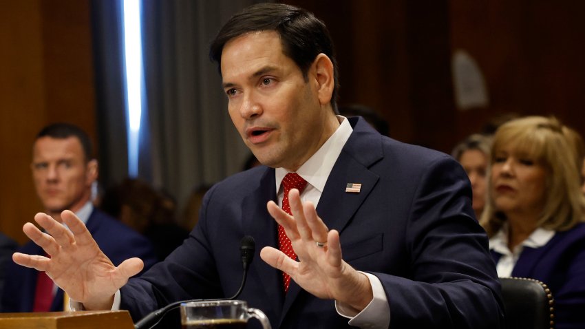 WASHINGTON, DC – JANUARY 15: U.S. President-elect Donald Trump‚Äôs nominee for Secretary of State, Sen. Marco Rubio (R-FL) testifies during his Senate Foreign Relations confirmation hearing at Dirksen Senate Office Building on January 15, 2025 in Washington, DC. Rubio, a three-term Senator and a member of the Foreign Relations Committee, has broad bipartisan support from his Senate colleagues but is expected to face questions over Trump‚Äôs plans for Greenland, U.S. relations with Russia and the safe return of Hamas-held hostages. (Photo by Kevin Dietsch/Getty Images)