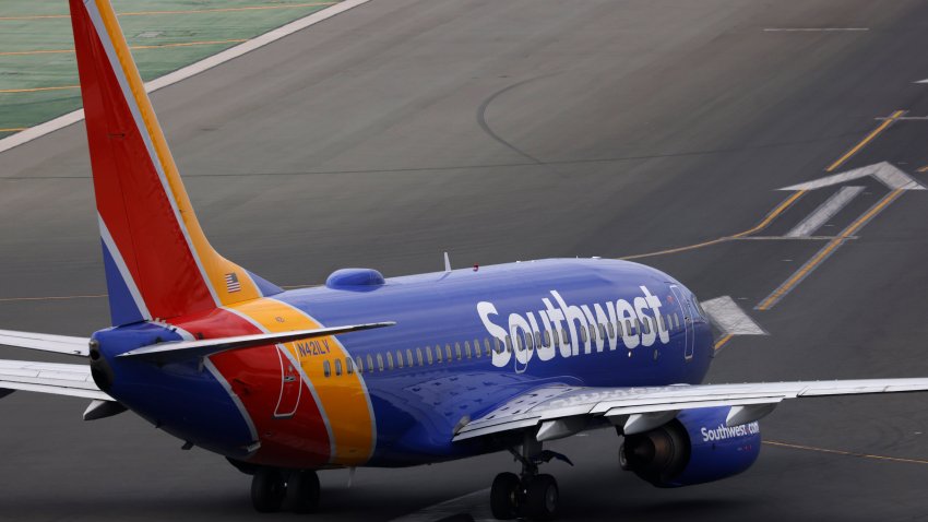 SAN DIEGO, CALIFORNIA – NOVEMBER 18: A Southwest Airlines Boeing 737 aircraft taxis on the runway at San Diego International Airport for a departure for Las Vegas on November 18, 2024 in San Diego, California.  (Photo by Kevin Carter/Getty Images)