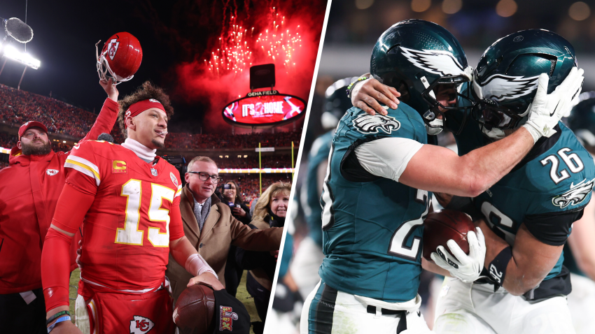 Foto de los Kansas City Chiefs y los Philadelphia Eagles.