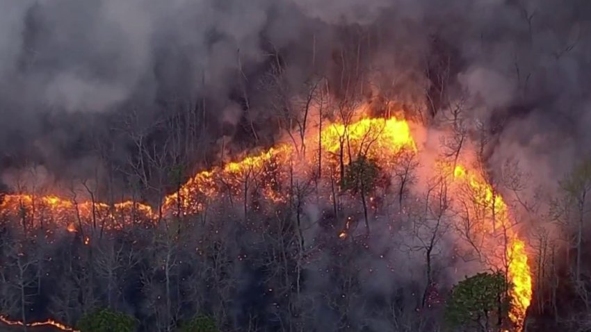 Siguen los esfuerzos para apagar incendio forestal en Vineland, NJ desarrollado el Viernes Santo