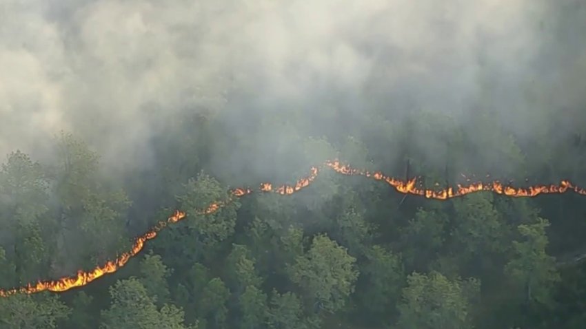 Sigue ardiendo el fuego forestal Jones Road en NJ