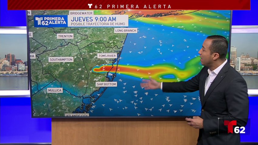 Condiciones del tiempo favorables para el fuego Jones Road en NJ