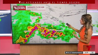 Fuertes aguaceros para la mañana del sábado en nuestra zona