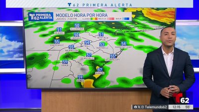 Lluvia dispersa y persistente al norte y al oeste de la zona