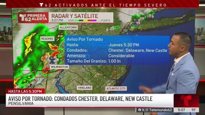 Aviso por tornado hasta las 5:30 p.m., el 19 de junio para Chester, Delaware y New Castle Counties