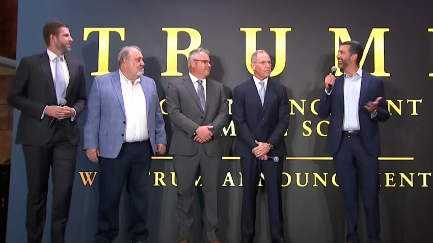 Donald Trump Jr and Eric Trump host press event at Trump Tower